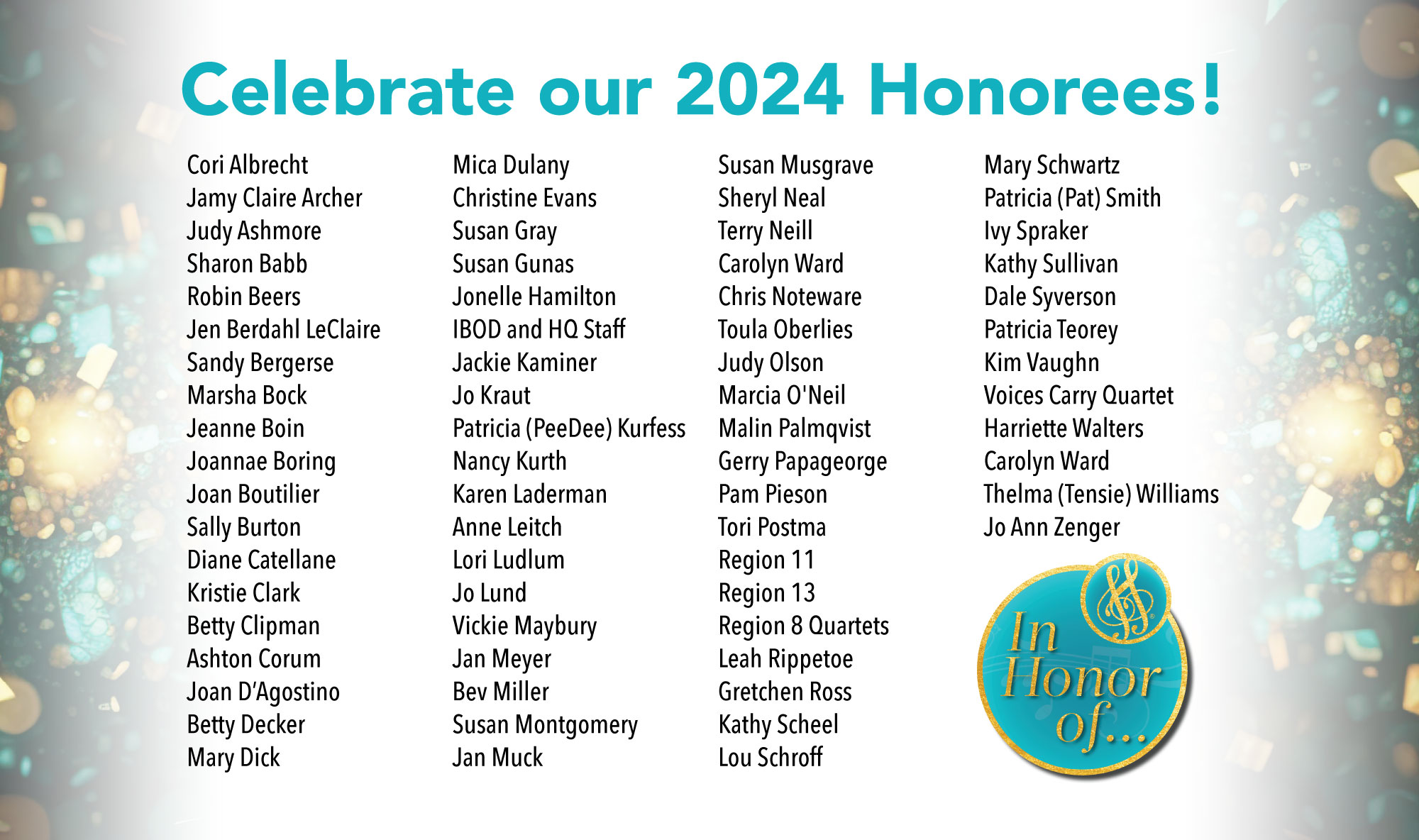 2024 In Honor Of Program List